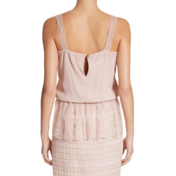 St. John Collection Crinkle Silk Georgette Camisole Swarovski crystal button - Picture 6 of 12